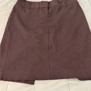 Express Brown Pinstripe Pencil Skirt